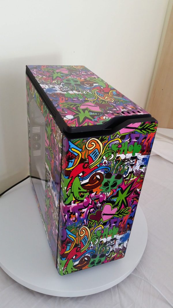 Graffiti Chaos Hydrodipped PC - AMD Ryzen 7 2700x, Asus ROG CROSSHAIR VII HERO (WI-FI) mobo, RTX2070 8G video card, 16GB RAM, 512GB M.2 NVME SSD, 700W, W10H