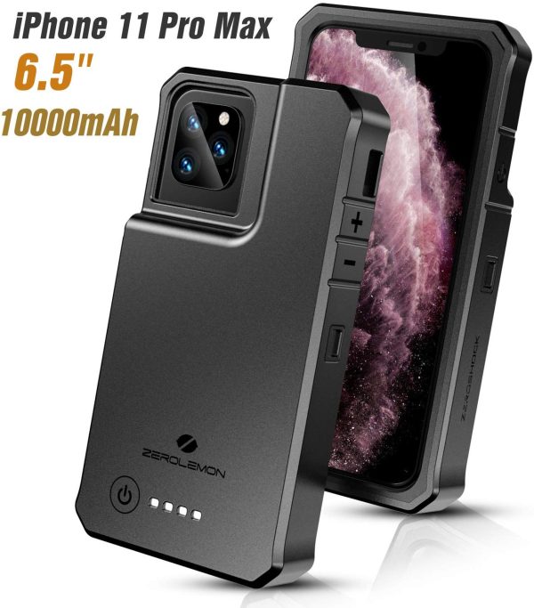 ZEROLEMON iPhone 11 Pro Max Charging Battery Case, RuggedJuicer 10000mAh High Capacity Protective Charging Case [Lightning Headphone Support] for iPhone 11 Pro Max 6.5" 2019 (USA stock)