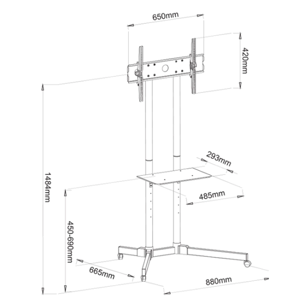 SPEED 30" - 65" Trolley AV Stand YY-FS411 - Image 3