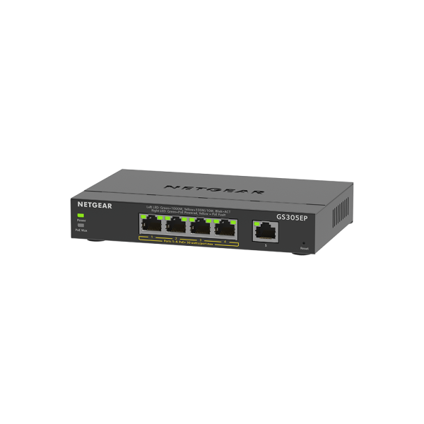 Netgear 5 Port SOHO Plus PoE+ Gigabit Ethernet Switch 63W YY-GS305EP-100AUS