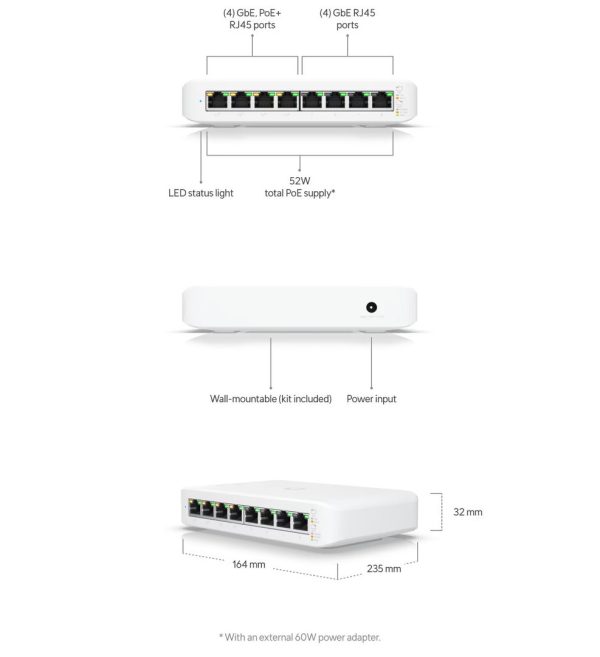 Ubiquiti UniFi 8 Port Managed Switch YY-USW-LITE-8-POE - Image 2