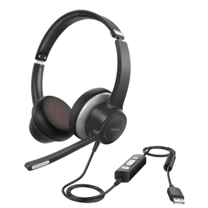 MPOW BH328A Computer Headset with Microphone, USB + 3.5mm Audio Plug LSW-BH328A