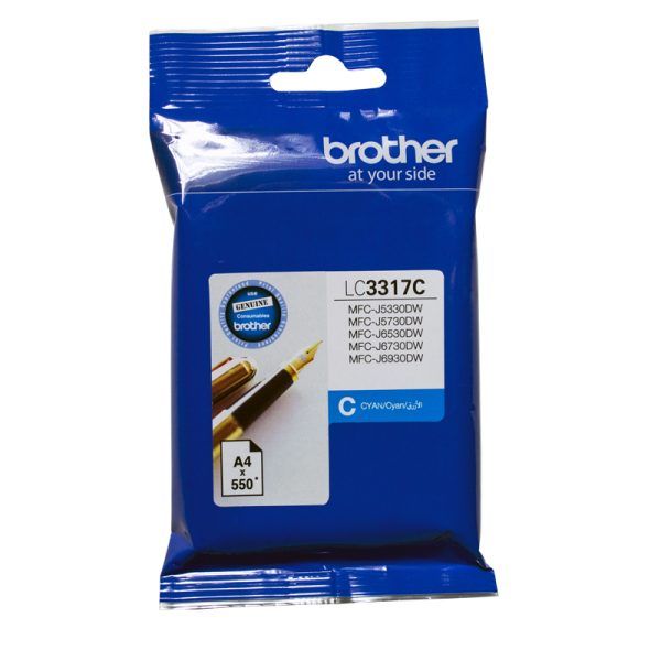 Brother LC-3317C Cyan Ink Cartridge (550 page yield) LSW-LC-3317C