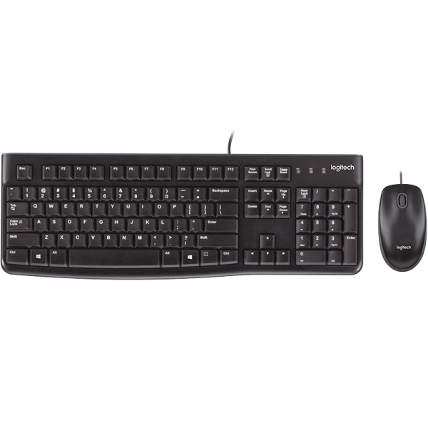 Logitech 920-002586 MK120 USB USB Keyboard and Mouse, Spill Resistant, Black LSW-920-002586