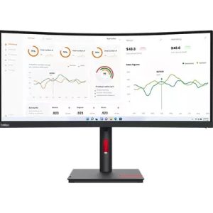Lenovo T34w-30 34" WQHD Curved Monitor,3440x1440,DP,HDMI,USB-C,LAN,4xUSB3.2,H/Adjus,Tilt,Swivel LSW-63D4GAR1AU