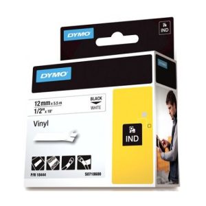 DYMO (SD18444) Vinyl, 12mm - Black on White LSW-SD18444