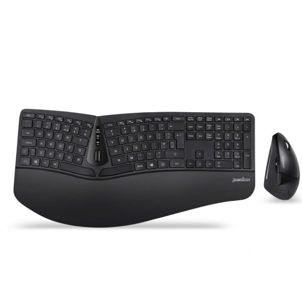 Perixx PERIDUO-605 Wirelsss 2-in1 Combo with Ergonomic Full-sized Keyboard and Vertical Mouse LSW-PERIDUO-605