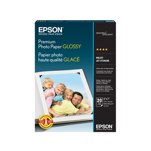 Epson Premium Glossy Photo Paper 5 x 7 20 Sheets Per Pack LSW-C13S041464