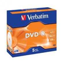 Verbatim 95070 DVD-R 4.7GB Jewel Case 5 Pack 16x LSW-95070
