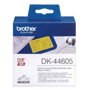 Brother DK-44605 Removable Yellow Continuous Paper Roll, 62mm x 30.48M LSW-DK-44605