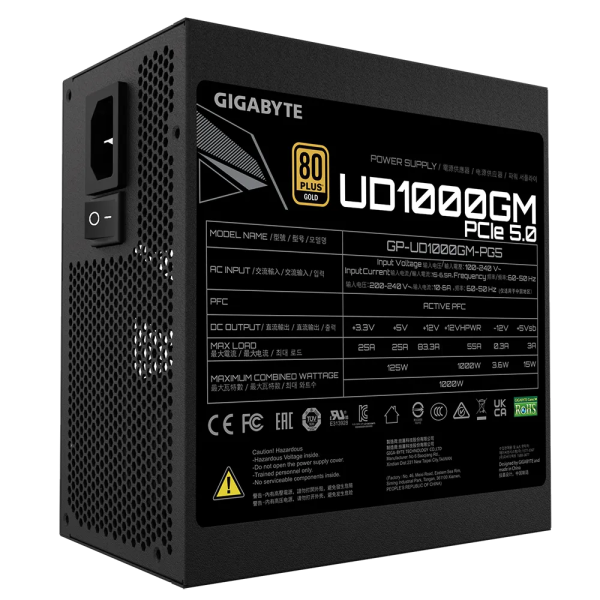Gigabyte 1000W 80 Plus Gold YY-GP-UD1000GM-PG5 - Image 3