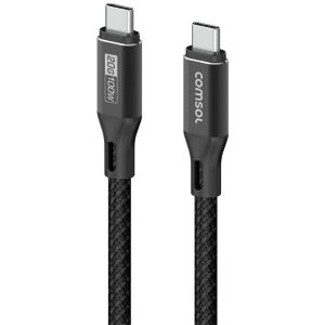 Comsol CC2020BK 2m Black 20Gbps 100W USB-C to USB-C Data and Charge Cable LSW-CC2020BK