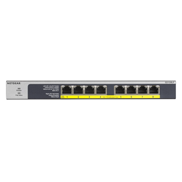 Netgear 8 PORT Gigabit POE+ 60W Switch YY-GS108LP-100AJS - Image 2